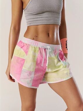 Women's Pastel Patchwork Drawstring Shorts